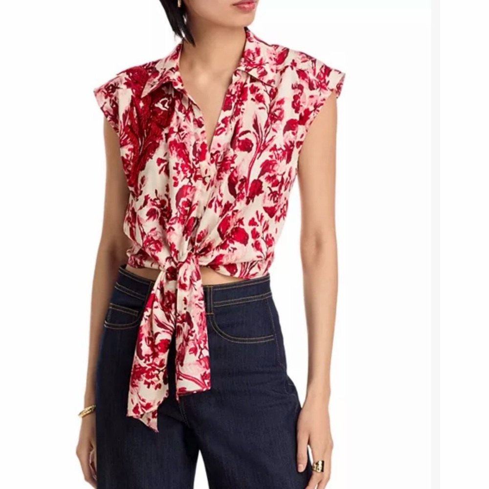 Cinq à Sept
Floral Ribbons Marianna Sleeveless Blouse